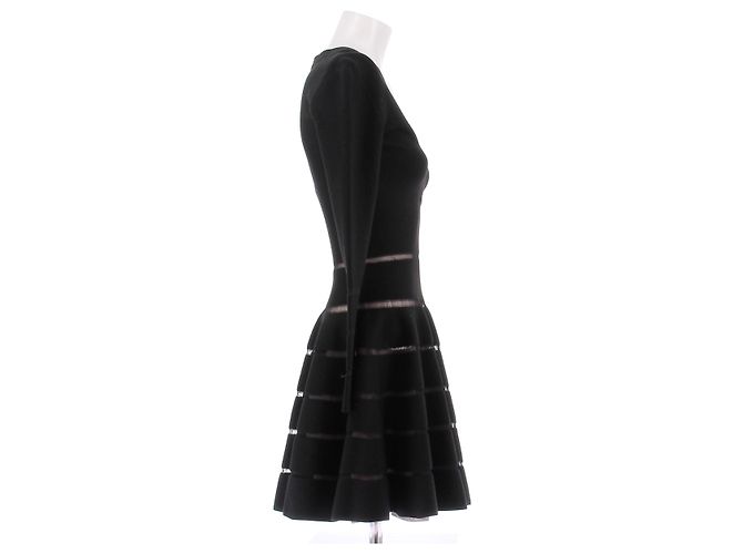 Alaïa Skaterkleid aus Wolle schwarz langarm - Ansicht 3