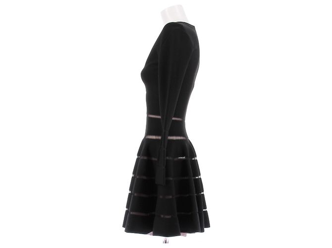 Alaïa Skaterkleid aus Wolle schwarz langarm - Ansicht 4