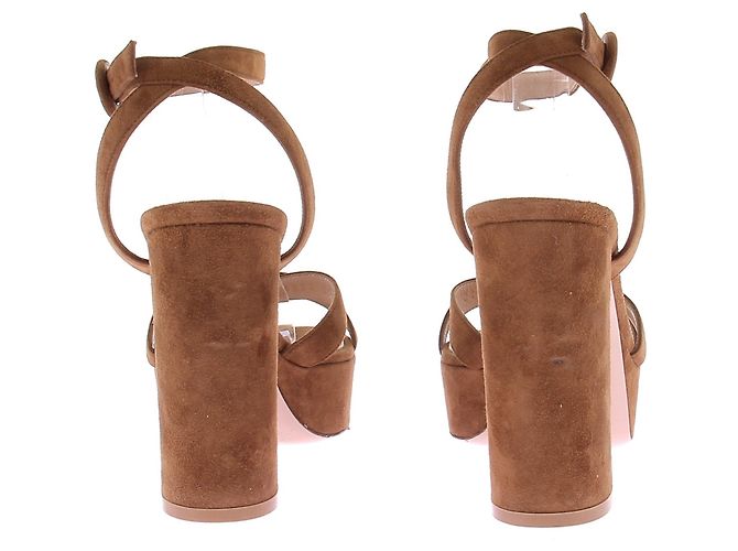 Gianvito Rossi Sandali con tacco in camoscio Marrone - vista 5