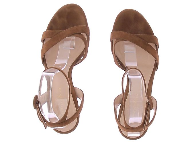 Gianvito Rossi Sandali con tacco in camoscio Marrone - vista 6
