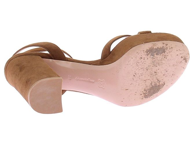 Gianvito Rossi Sandali con tacco in camoscio Marrone - vista 7