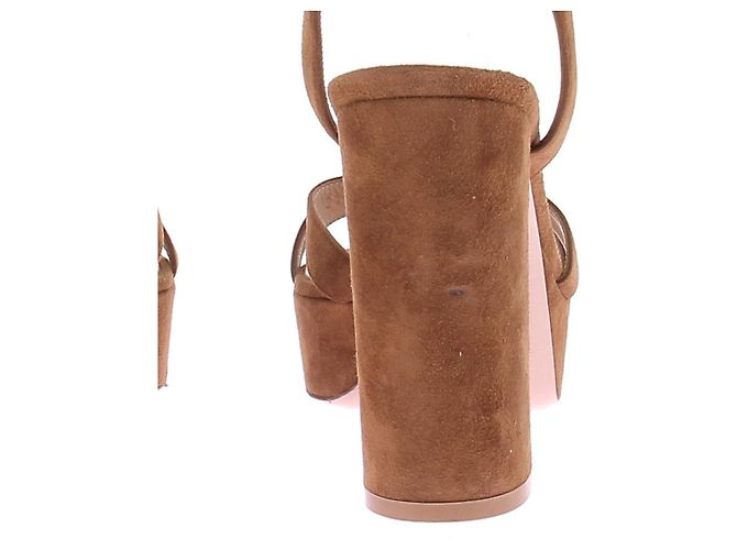 Gianvito Rossi Sandali con tacco in camoscio Marrone - vista 8