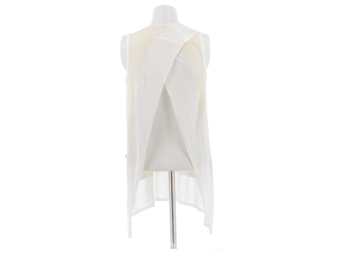 Top sin mangas blanco roto Hermès de viscosa - vista 2