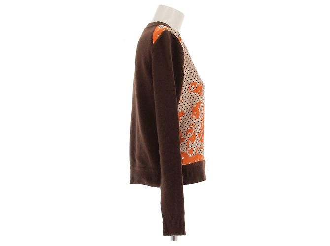 Hermès Seidenpullover braun mit Print - Ansicht 3