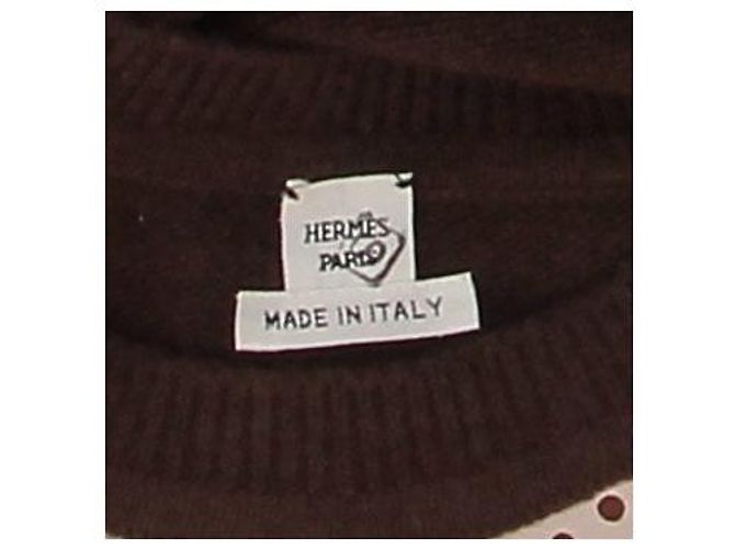 Hermès Seidenpullover braun mit Print - Ansicht 5