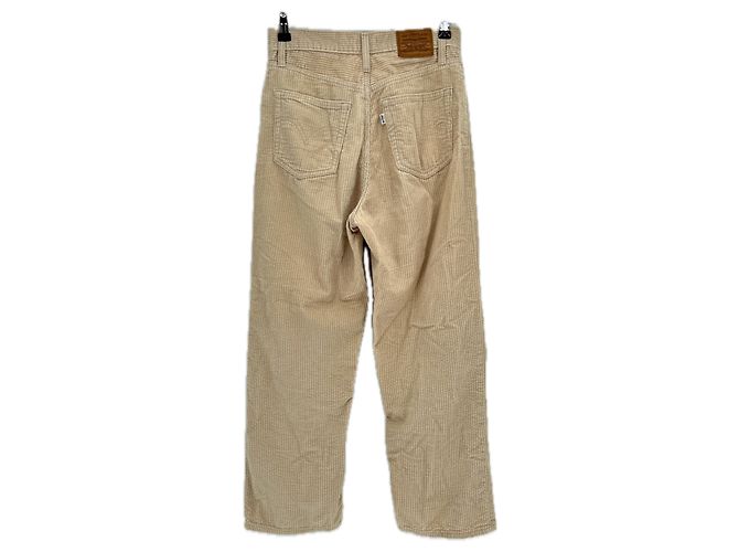 Levi's Beige gerippte Hose "Ribcage Straight Ankle" - Ansicht 2