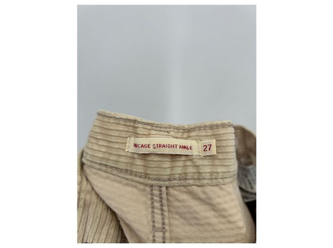 Levi's Beige gerippte Hose "Ribcage Straight Ankle" - Ansicht 4