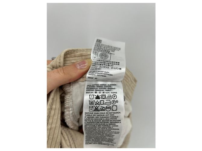 Levi's Beige gerippte Hose "Ribcage Straight Ankle" - Ansicht 5