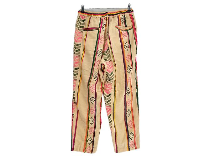 Autre Marque BAZISZT Hose mit buntem Muster Baumwolle M Mehrfarben - Ansicht 2