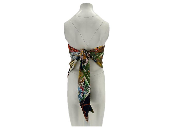 Top senza spalline in seta La Prestic Ouiston multicolore - vista 2