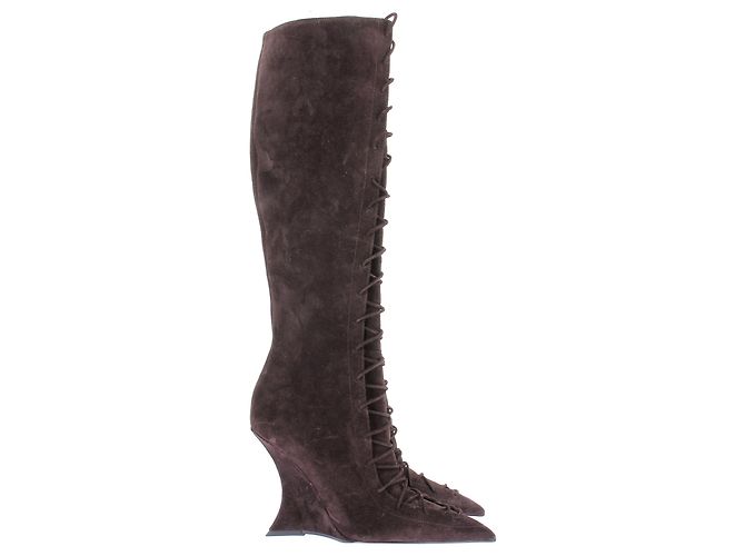 Botas Nina de ante marrones Paris Texas Castaño - vista 3