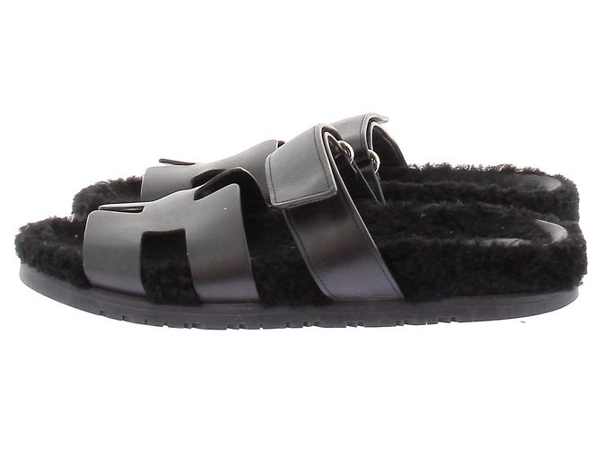 Hermès Sandali in shearling Nero - vista 2