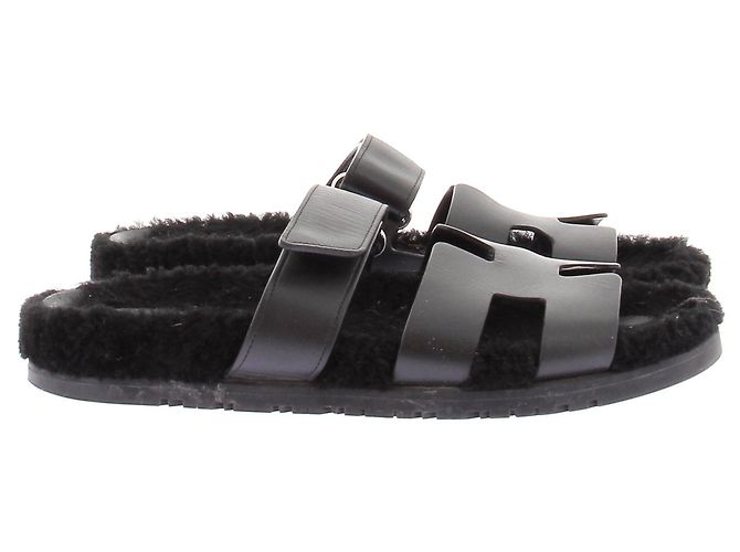 Hermès Sandali in shearling Nero - vista 3