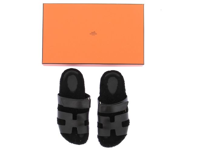 Hermès Sandali in shearling Nero - vista 8