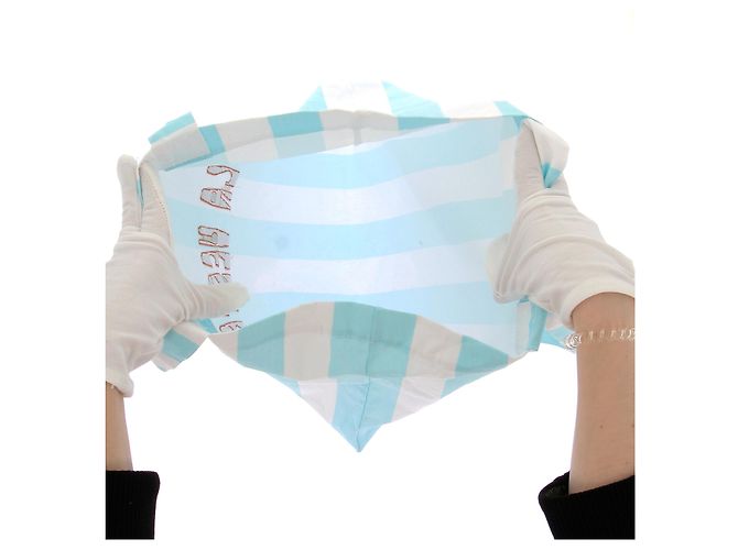 Autre Marque Borsa Tote LA VESTE in cotone a righe blu e bianche - vista 2