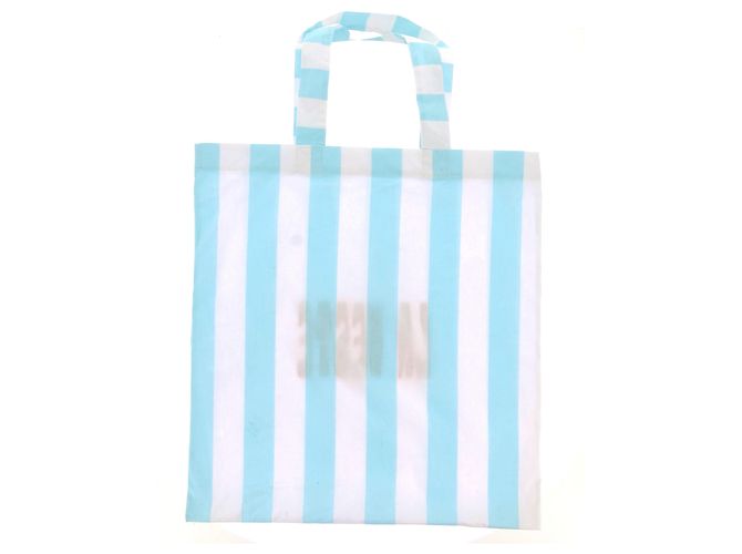 Autre Marque Borsa Tote LA VESTE in cotone a righe blu e bianche - vista 3