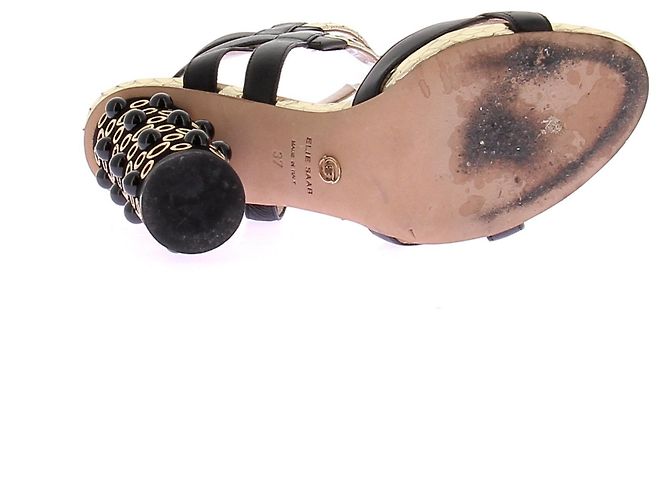 Elie Saab Sandali con tacco neri e dorati Nero - vista 8