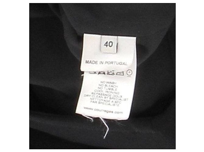 Courreges Schwarzes Kurzes Wollmischkleid mit Langarm - Ansicht 5