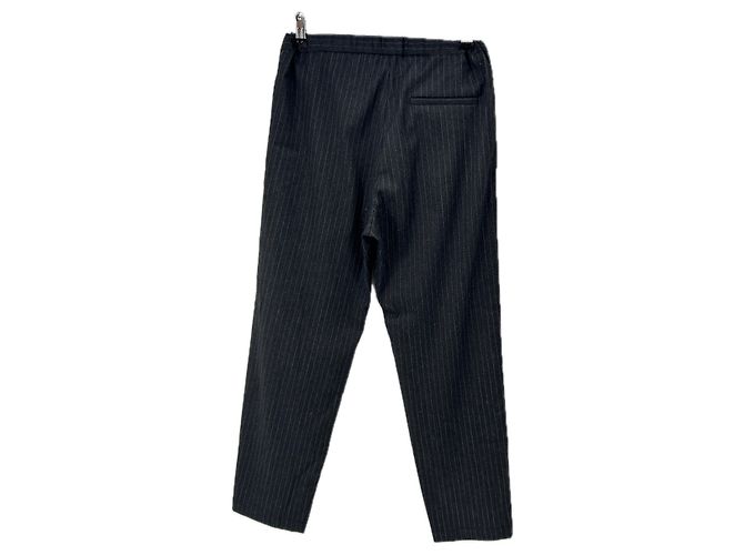 Pomandère Pantalones de lana gris a rayas - vista 2