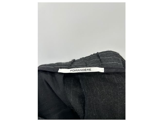Pomandère Pantalones de lana gris a rayas - vista 3