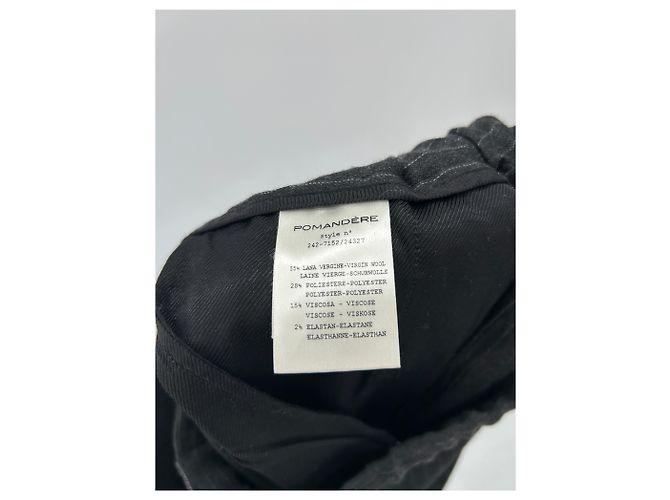 Pomandère Pantalones de lana gris a rayas - vista 4
