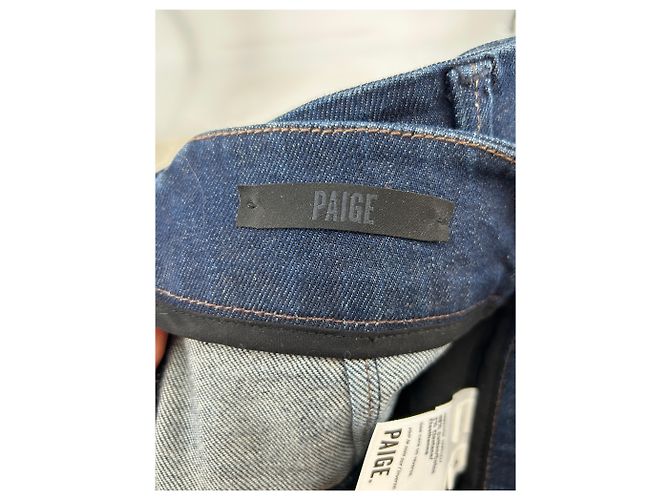 Paige Jeans Jeans de pierna ancha Paige azul oscuro de algodón - vista 3