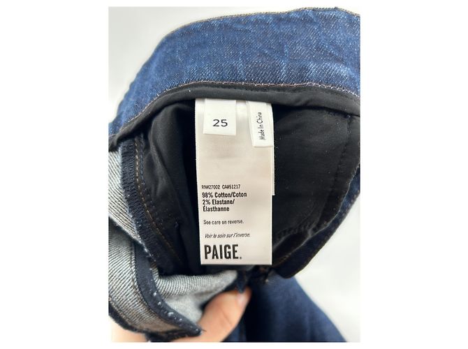 Paige Jeans Jeans de pierna ancha Paige azul oscuro de algodón - vista 4