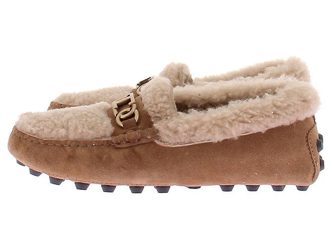 Tod's Mocassini in shearling Marrone - vista 3