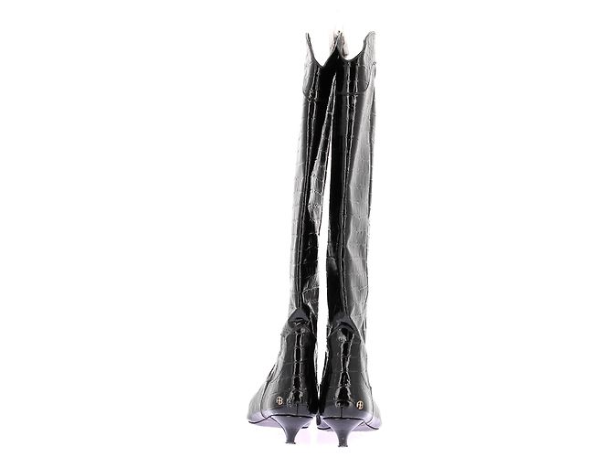 Anine Bing Botas de tacón de cuero charol Negro - vista 5