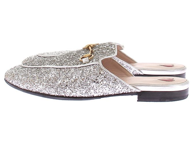 Gucci Mule con paillettes "Princetown" Argento - vista 3