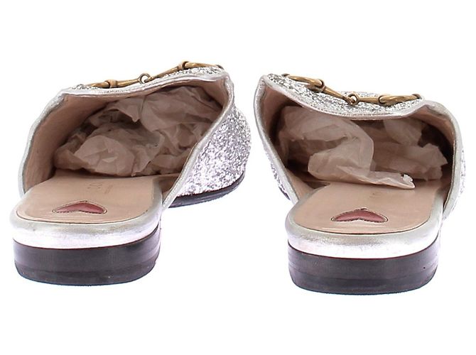 Gucci Mule con paillettes "Princetown" Argento - vista 5