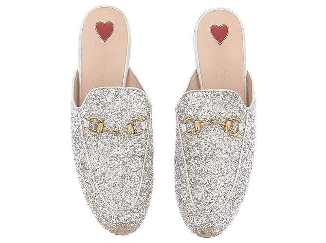 Gucci Mule con paillettes "Princetown" Argento - vista 6