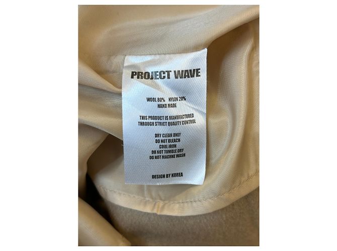 Autre Marque Abrigo largo beige de lana - vista 6