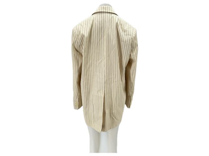 Autre Marque Beige Blazer mit feinen Streifen - Ansicht 2