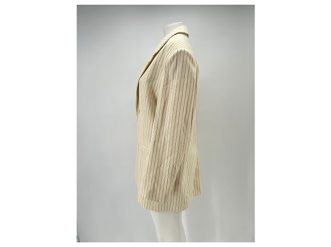 Autre Marque Beige Blazer mit feinen Streifen - Ansicht 4