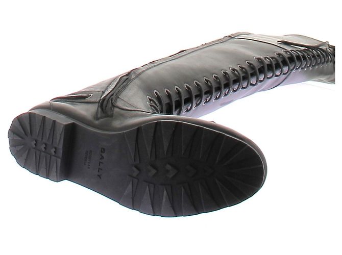 Botas altas de cuero negras Bally Negro - vista 8