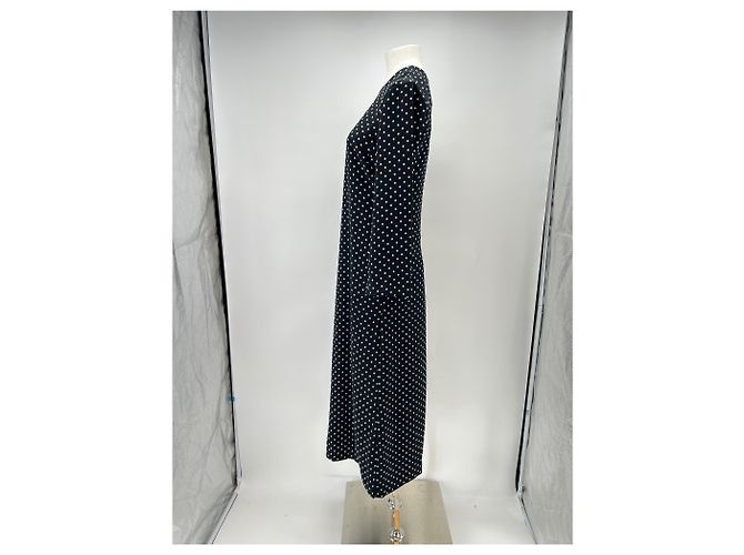 Laurence Bras Schwarzes langes Kleid mit Punkten - Ansicht 4