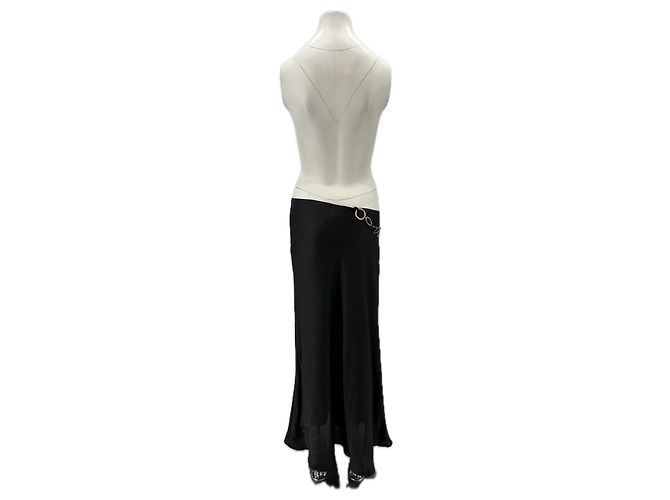 Autre Marque Falda negra con cadena dorada Negro - vista 2
