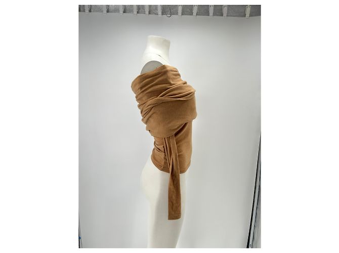 Autre Marque Top de cuello shingle camel Camello - vista 3