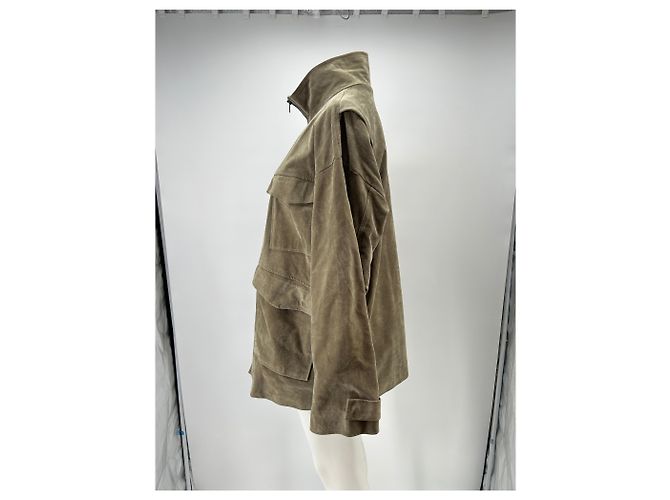 Autre Marque THE FRANKIE SHOP Wildlederjacke Khaki M - Ansicht 4