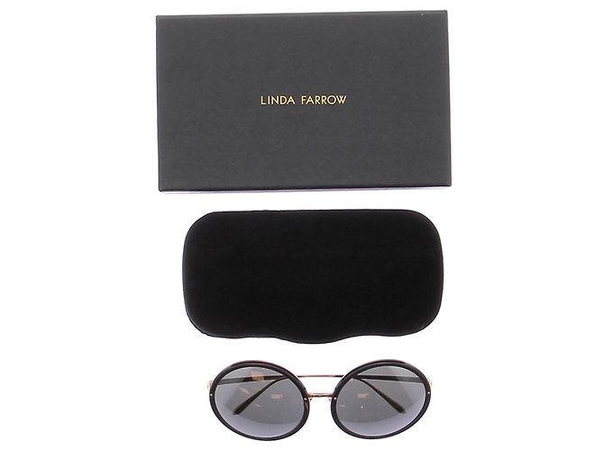 Linda Farrow Gafas de sol redondas Negro - vista 7