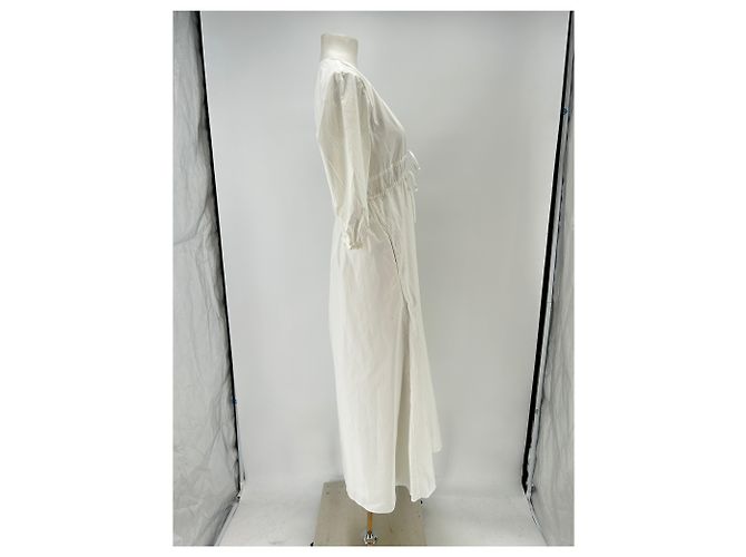Vestido maxi de algodón blanco Frame Denim - vista 3