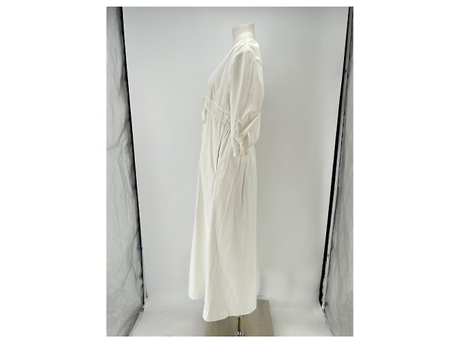 Vestido maxi de algodón blanco Frame Denim - vista 4