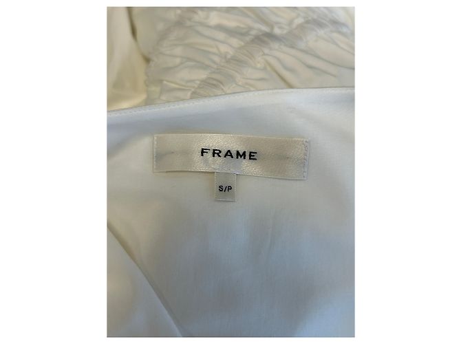 Vestido maxi de algodón blanco Frame Denim - vista 8