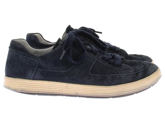 Sneakers Prada in scamosciato blu navy - vista 2