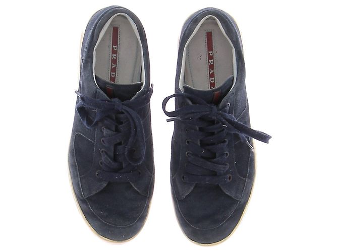 Sneakers Prada in scamosciato blu navy - vista 6