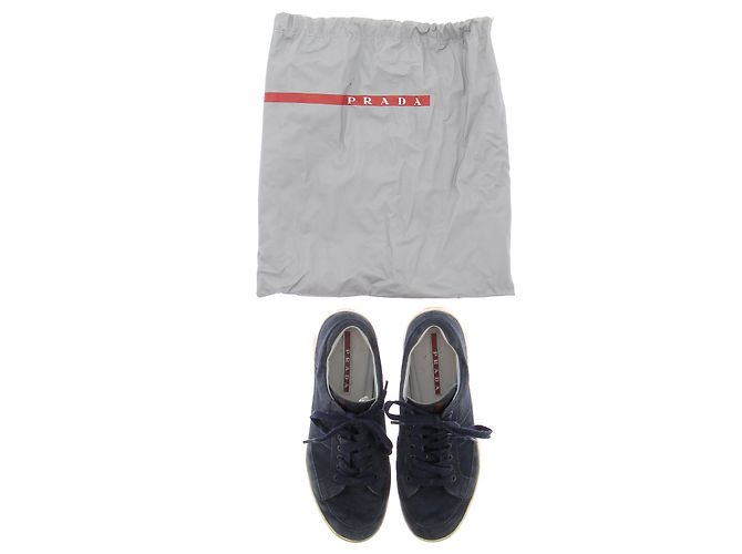 Sneakers Prada in scamosciato blu navy - vista 8