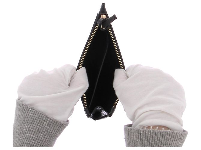 Autre Marque Cartera de cuero charol Negro - vista 7