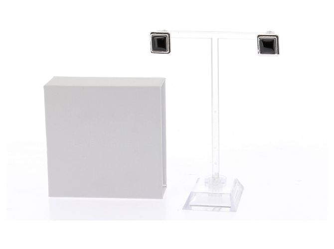 Autre Marque Quadratische Ohrringe Silber - Ansicht 2