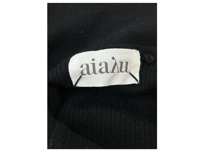 Autre Marque AIAYU Wollpullover in Schwarz mit langen Ärmeln - Ansicht 5